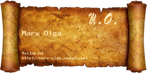 Marx Olga névjegykártya